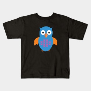 Blue & Orange Owl Kids T-Shirt